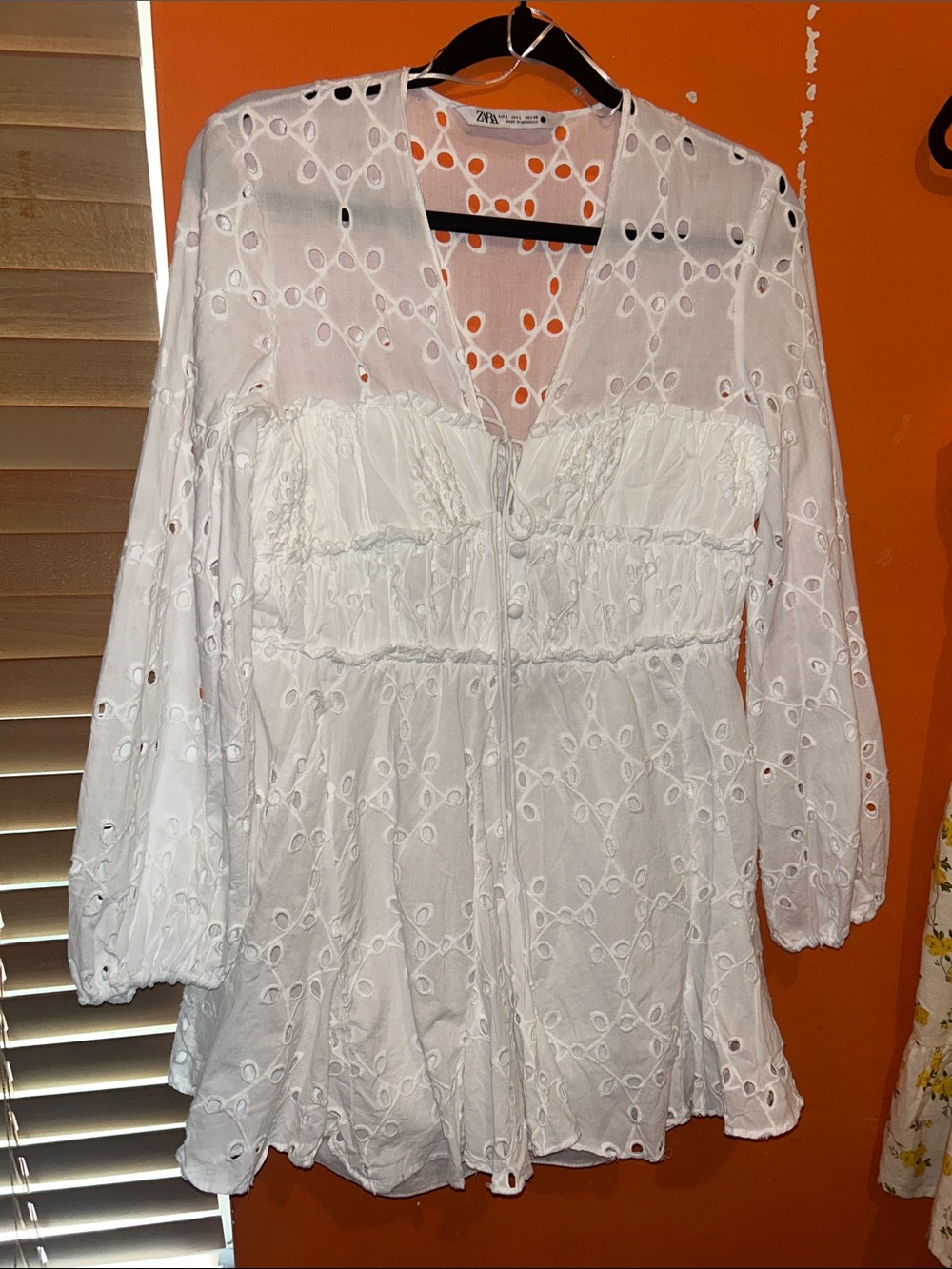 Zara White Eyelet Mini Dress